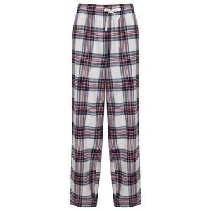SF Womens/Ladies Tartan Lounge Pants / White/Pink